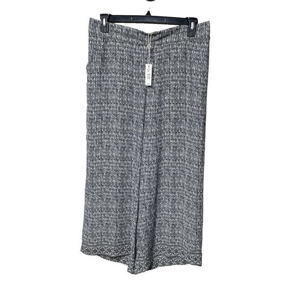 Max Studio Womens XL Cropped Ankle Wide Leg Pants Pull On Elastic Waist Pockets - Picture 1 of 12